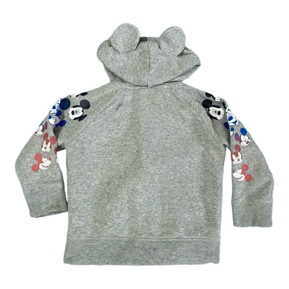 Baby Gap x Disney Mickey Mouse Hoodie Toddler 2T Gray Zip Up Sweatshirt w/ Ears - Picture 5 of 8